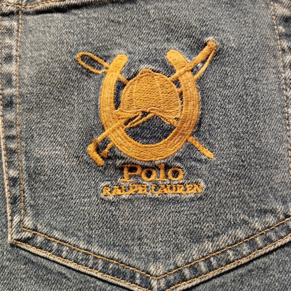 Ralph Lauren Light Blue Skinny Jeans with Tan Knee Patches - Picture 7 of 15